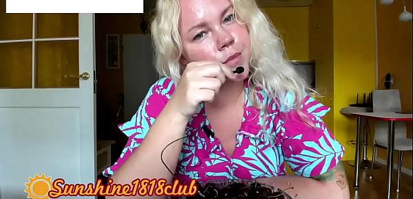 trendsASMR Twitch webcam recorded sucking cherry lips Angela webcam cb July 2nd